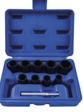 "Set za izvlačenje zalomljenih vijaka 10 - 19 mm prihvat 3/8"" JBM"